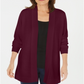 Karen Scott Cardigan Feminino Frente Aberta Marrom Tamanho Pequeno G