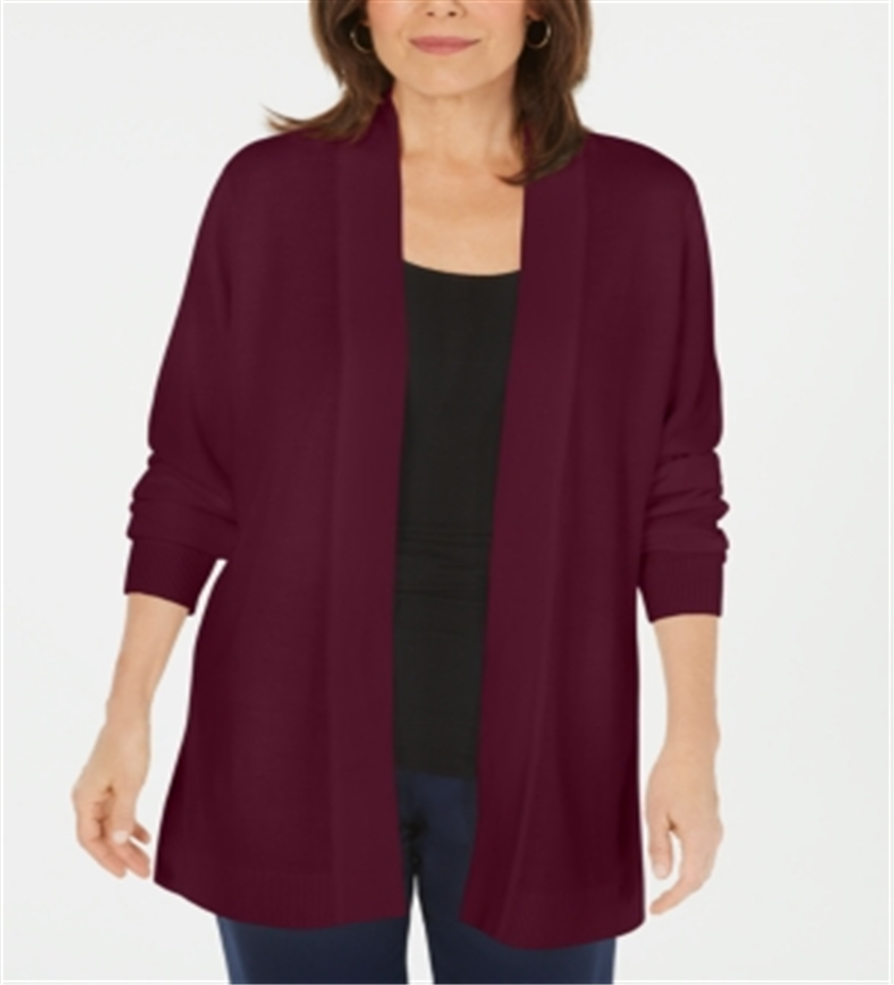 Karen Scott Cardigan Feminino Frente Aberta Marrom Tamanho Pequeno G