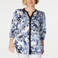 Blusa feminina estampada e lisa JM Collection, azul, tamanho pequeno G