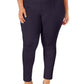 Calça feminina plus size com costura frontal sólida estilo &amp; co, azul-marinho, tamanho 14W