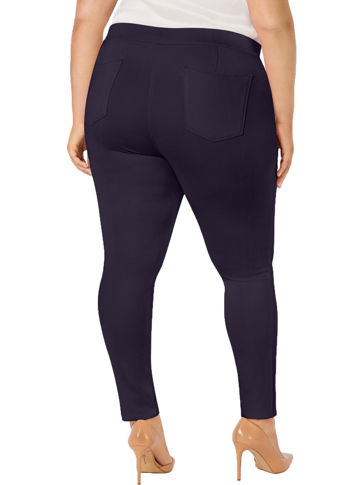 Calça feminina plus size com costura frontal sólida estilo &amp; co, azul-marinho, tamanho 14W