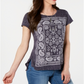 Blusa gráfica feminina Style &amp; Co, azul, tamanho pequeno grande