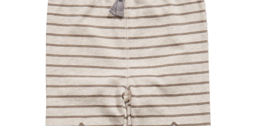 Calça jogger listrada com estampa de estrela First Impressions para meninos, bege, tamanho 3-6 meses