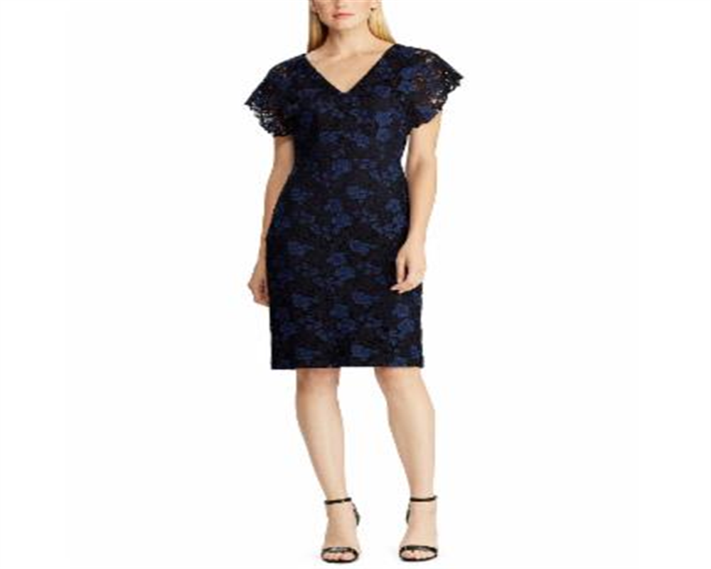 Ralph Lauren Women's Floral Lace Dress Black Size 2