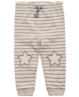 Calça jogger listrada com estampa de estrela First Impressions para meninos, marrom, tamanho 6 a 9 meses