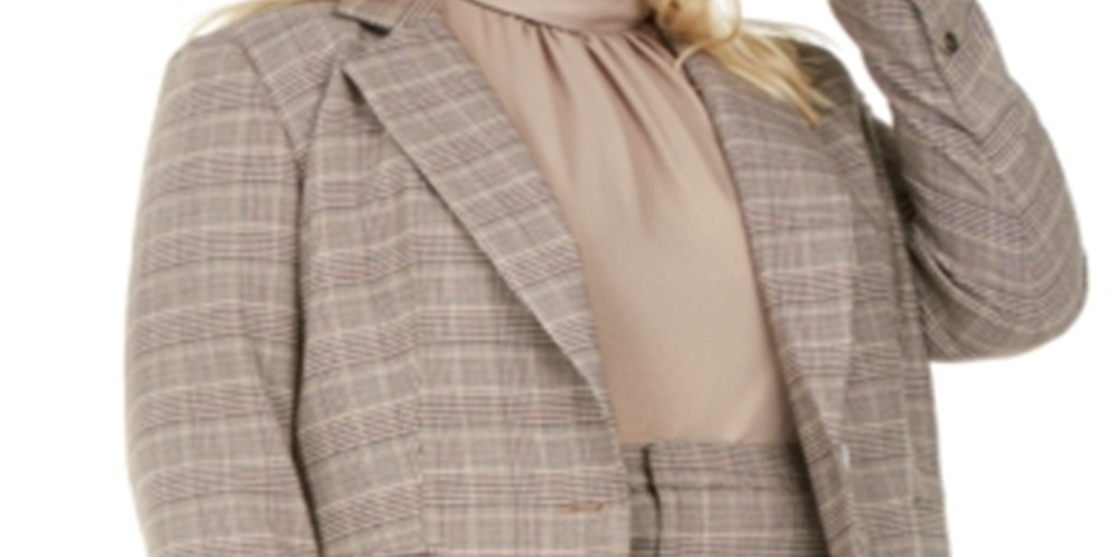 Paletó xadrez feminino Bar III marrom tamanho 14W