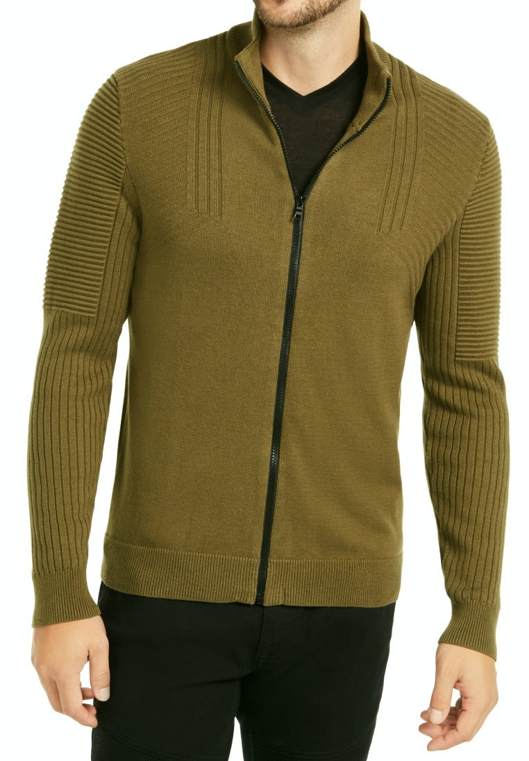 Cardigan Samuel com zíper frontal masculino da INC International Concepts, verde, tamanho XXL