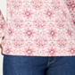 Camisa Henley estampada manga 3/4 feminina Karen Scott, rosa, tamanho XS