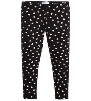 Epic Threads Toddler Girl's Metallic Heart Print Leggings Black Size 3T