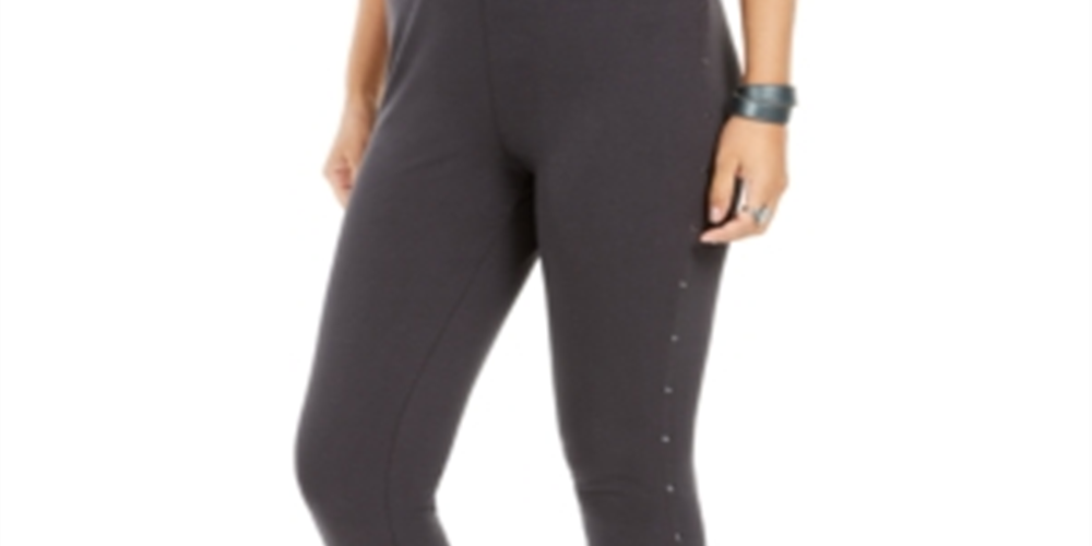 Leggings femininas com costura cravejada Style &amp; Co, cinza, tamanho XL