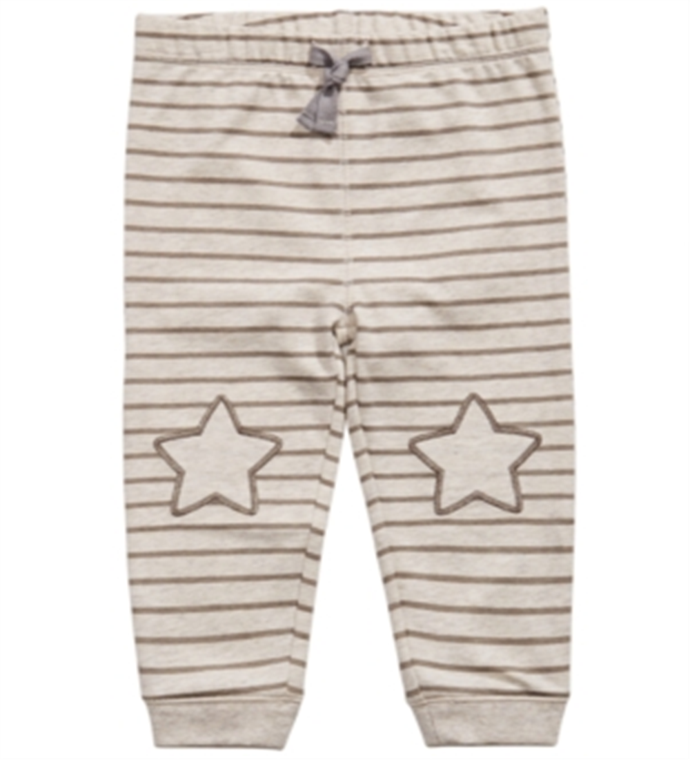 Calça jogger listrada com estampa de estrela First Impressions para bebê menino, marrom, tamanho 12 MOS