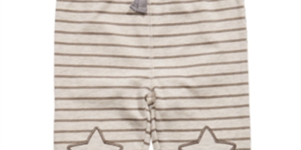 Calça jogger listrada com estampa de estrela First Impressions para bebê menino, marrom, tamanho 12 MOS