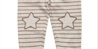Calça jogger listrada com estampa de estrela First Impressions para bebê menino, marrom, tamanho 12 MOS