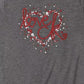 Camiseta Calvin Klein Big Girls Love com manga de golfinho, cor carvão, tamanho 7