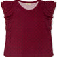 Blusa feminina com estampa de bolinhas e mangas bufantes, tamanho grande, vermelha, estilo &amp; co