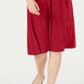 Vestido feminino Charter Club com decote em V, manga 3/4, comprimento até o joelho, trapézio, tamanho pequeno, vermelho, grande