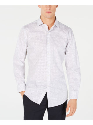 Camisa social masculina Bar III com gola clássica, tamanho 32x33, branca e verde