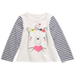 Camiseta infantil de algodão listrada com urso First Impressions para meninas, branca, tamanho 2T