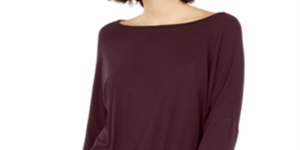 Blusa feminina com manga dolman franzida INC International Concepts, vermelha, tamanho pequeno