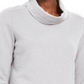 Blusa feminina Karen Scott com gola alta e manga comprida mesclada, cinza, tamanho pequeno grande