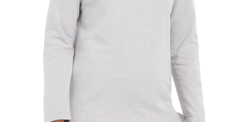 Blusa feminina Karen Scott com gola alta e manga comprida mesclada, cinza, tamanho pequeno grande