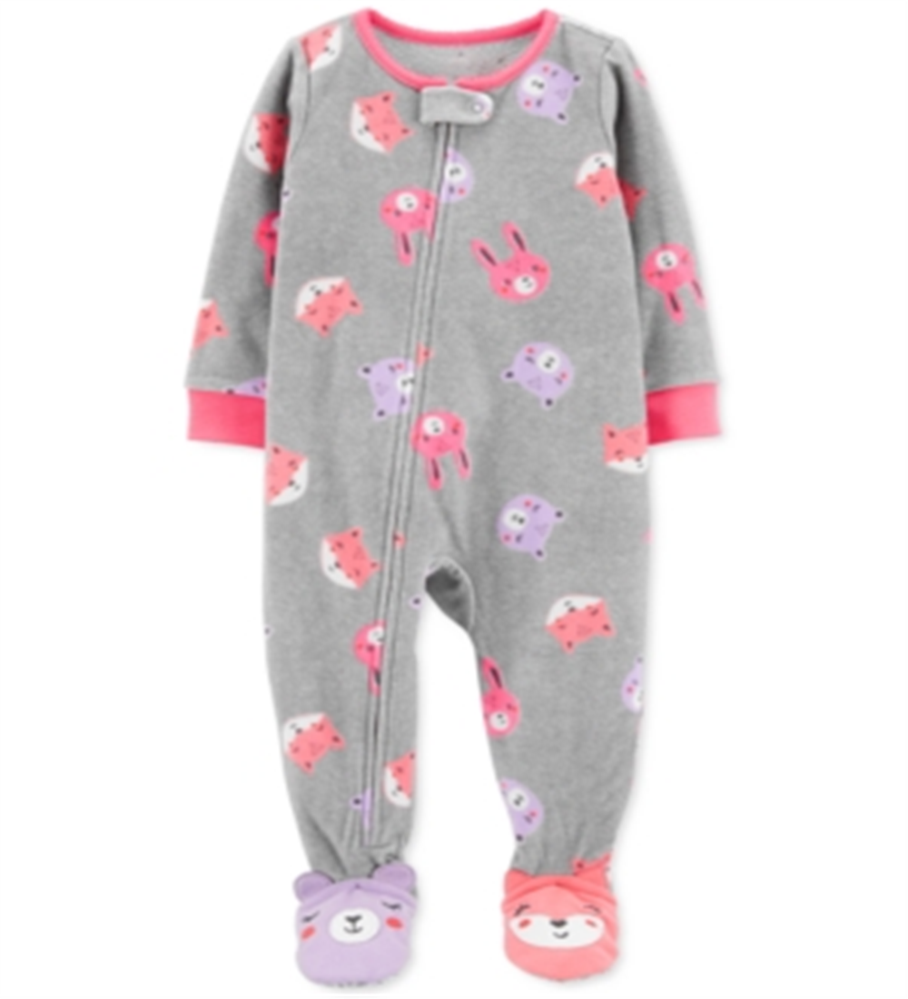 Calça Carter's Girl's Print Animal Fleece Cinza Tamanho 24MOS