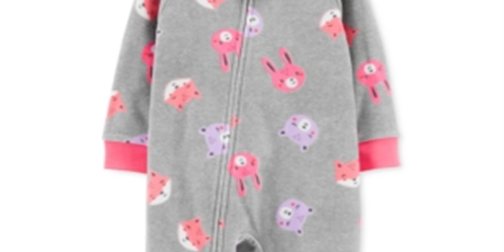 Calça Carter's Girl's Print Animal Fleece Cinza Tamanho 24MOS