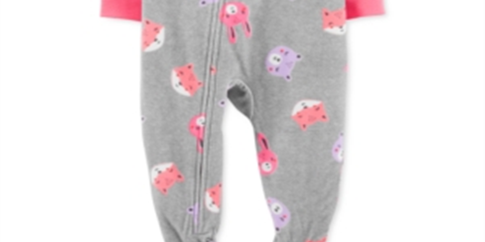 Calça Carter's Girl's Print Animal Fleece Cinza Tamanho 24MOS