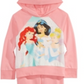 Conjunto de 2 peças de blusa com capuz e calça de moletom do esquadrão das princesas da Disney para meninas, rosa, tamanho 4
