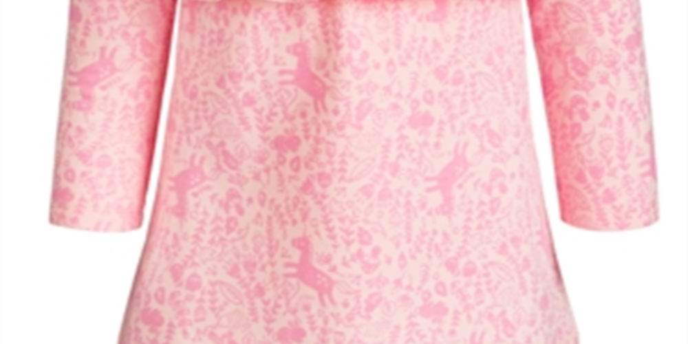 Vestido com babados e estampa encantada First Impressions Baby Girl Rosa LilY Tamanho 0-3M