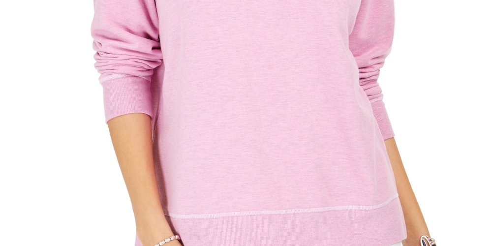 Moletom feminino com costura contrastante Style &amp; Co, roxo, tamanho médio