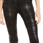 Leggings femininas xadrez brilhantes Maison Jules, pretas, tamanho XX-G