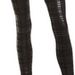 Leggings femininas xadrez brilhantes Maison Jules, pretas, tamanho XX-G