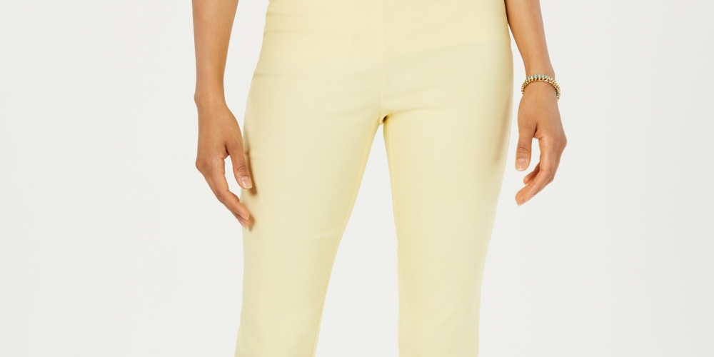 Calça skinny Chelsea Tummy Control feminina Charter Club, tamanho 6, amarela