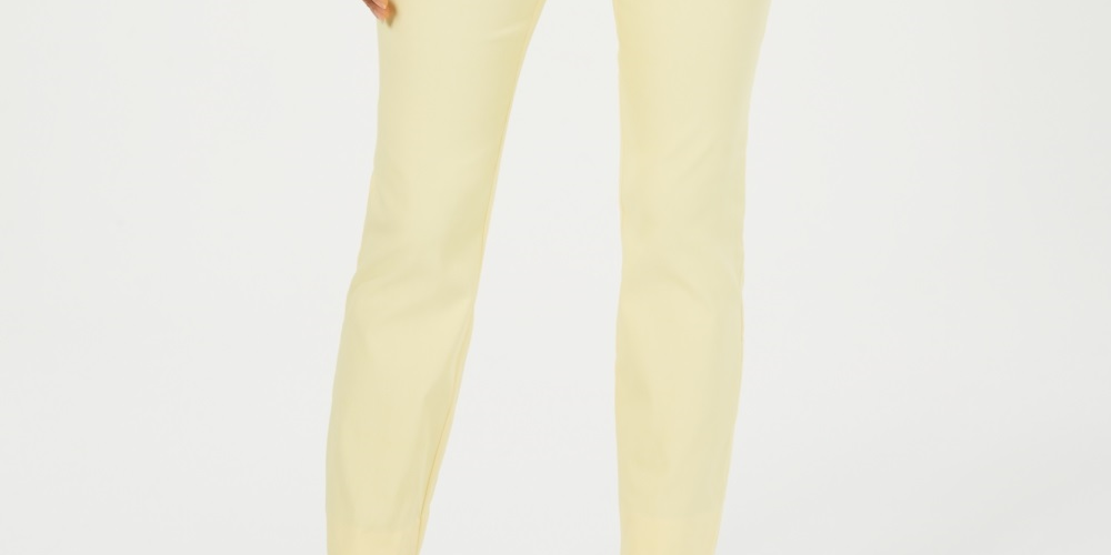 Calça skinny Chelsea Tummy Control feminina Charter Club, tamanho 6, amarela
