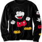 Camiseta infantil Disney Mickey Mouse risonho para meninos, preta, tamanho 2