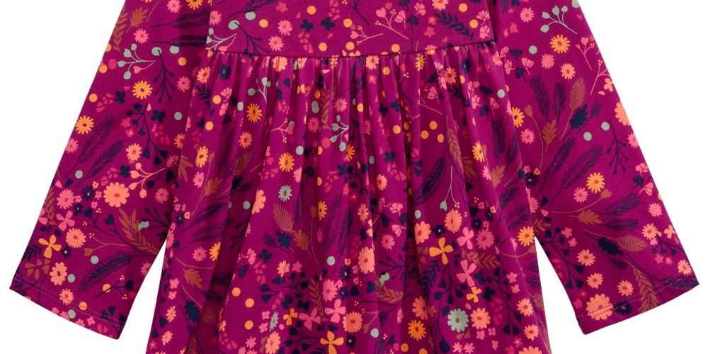 Túnica infantil de algodão com estampa floral First Impressions para meninas, tamanho 3T, roxa