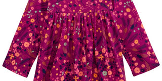 Túnica infantil de algodão com estampa floral First Impressions para meninas, tamanho 3T, roxa