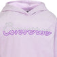 Moletom com capuz Converse Big Girl's Split-Logo Velour Fleece Roxo Tamanho Médio