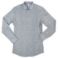 Camisa social masculina Bar III com estampa floral e corte slim, elástica, branca e azul-marinho, tamanho M