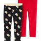 Legging Carter's Toddler Girl com estampa de unicórnio e glitter, pacote com 2, vermelha, tamanho 4T