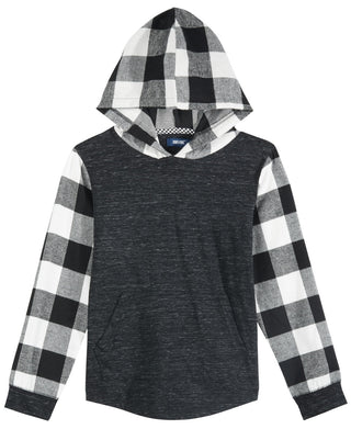 Univibe Big Boy's Lewiston Colorblocked Mix-Media Hooded Shirt Gray Size Large