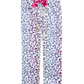 Calça de pijama estampada com coração para meninas Max &amp; Olivia Little &amp; Big, branca, tamanho M