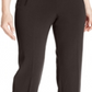Calças de controle de barriga femininas de perna reta da Style &amp; Co, marrom, tamanho 10 Petite