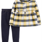 Conjunto Carter's Baby Girl de 2 peças, blusa xadrez de flanela e leggings, azul, tamanho 12 meses