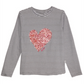 Camiseta DKNY Big Girl's Confetti Heart com cadarço, preta, tamanho 12