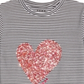 Camiseta DKNY Big Girl's Confetti Heart com cadarço, preta, tamanho 12