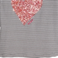 Camiseta DKNY Big Girl's Confetti Heart com cadarço, preta, tamanho 12
