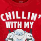 Camiseta de algodão Carter's Toddler Boy's Snowmies com estampa em camadas, tamanho 2T, vermelha