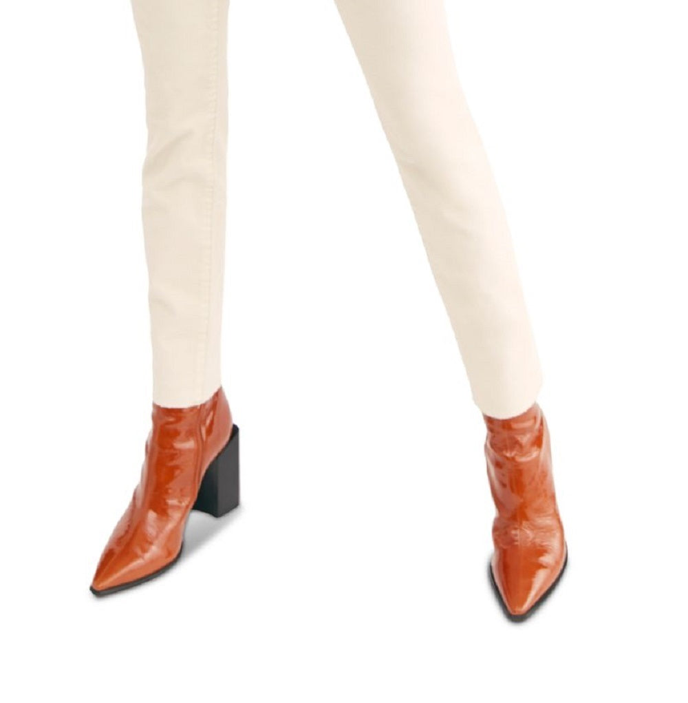 Calças de veludo marfim femininas Free People, cintura natural, tamanho 25